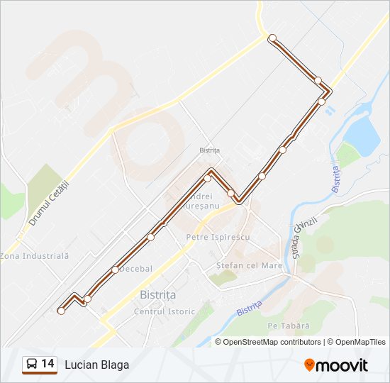 14 bus Line Map