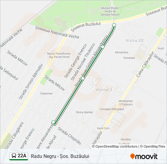 22A bus Line Map