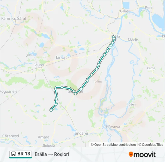 BR 13 Bus Line Map