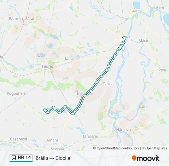 BR 14 Bus Line Map