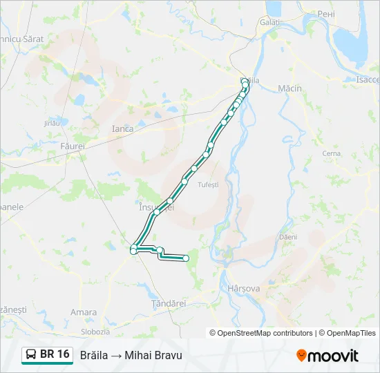 BR 16 Bus Line Map