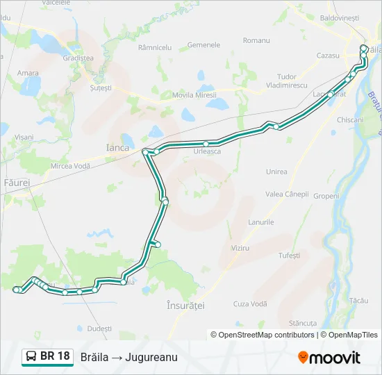 BR 18 Bus Line Map