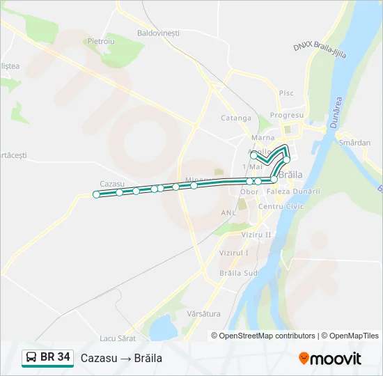 BR 34 Bus Line Map