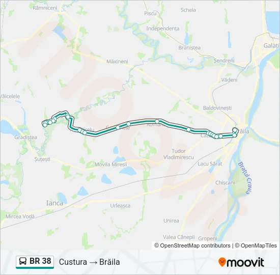 BR 38 Bus Line Map