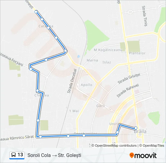 13 Bus Line Map