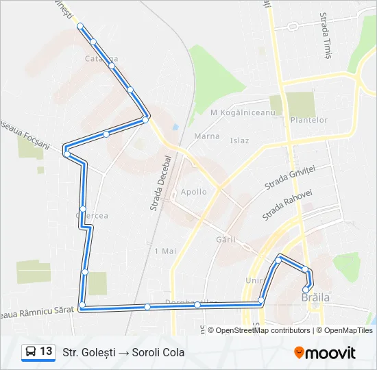 13 Bus Line Map
