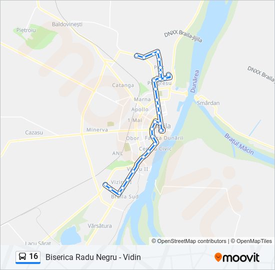 16 bus Line Map