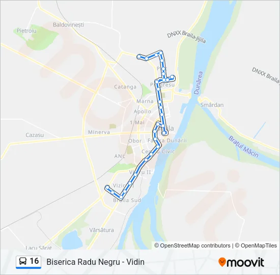 16 Bus Line Map