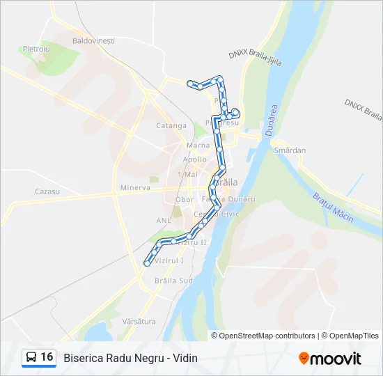 16 Bus Line Map