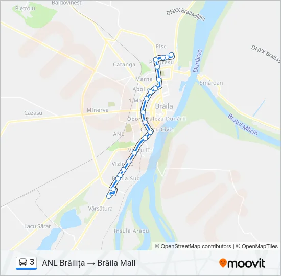 3 Bus Line Map