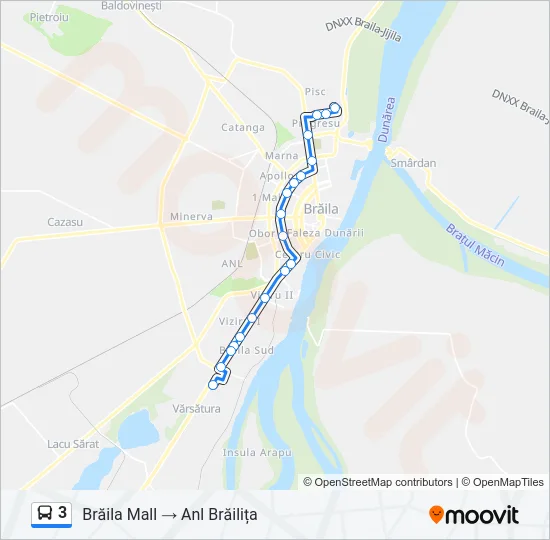 3 Bus Line Map