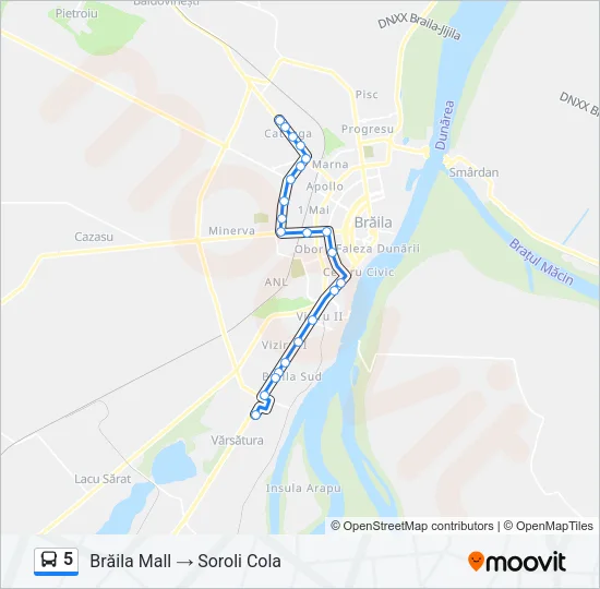 5 Bus Line Map