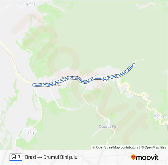 1 Bus Line Map