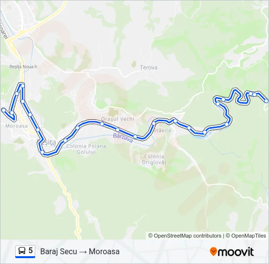 5 Bus Line Map
