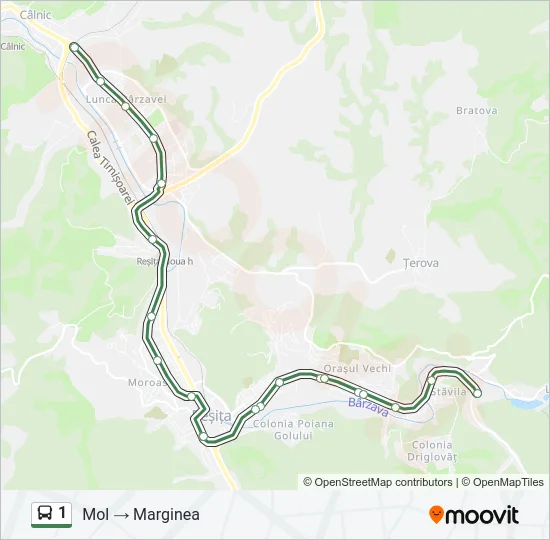 1 Bus Line Map