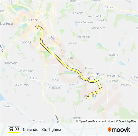 Автобус 33: карта маршрута