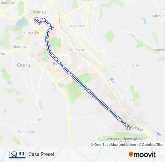 30 Trolleybus Line Map