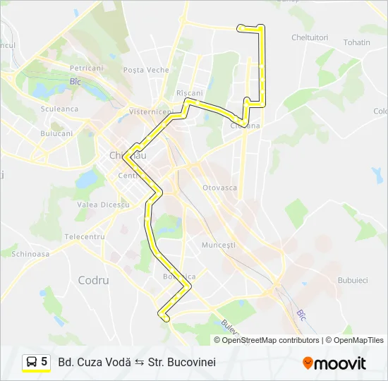 5 Bus Line Map