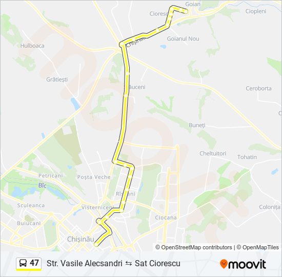 47 bus Line Map