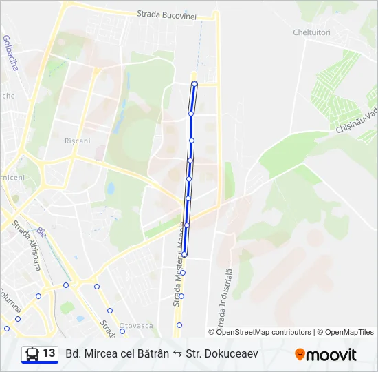 13 Trolleybus Line Map