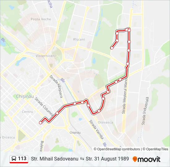 113 Bus Line Map