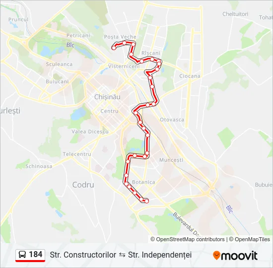 184 Bus Line Map