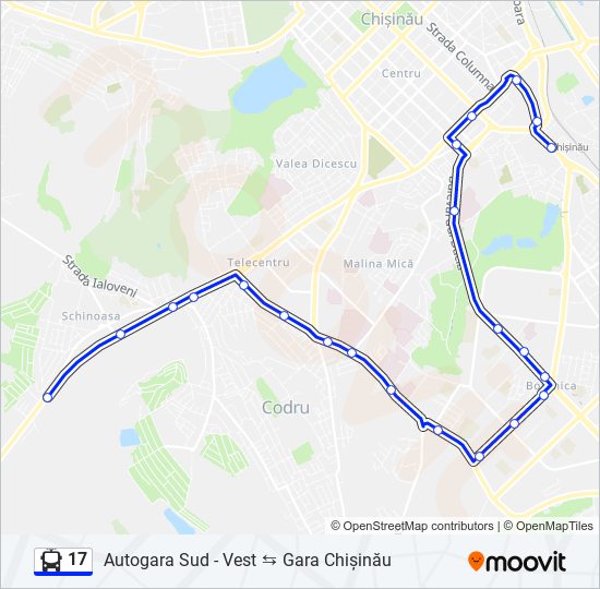 17 Trolleybus Line Map