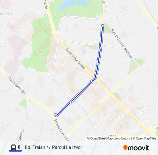 8 Trolleybus Line Map