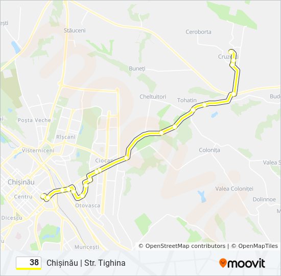 38 bus Line Map