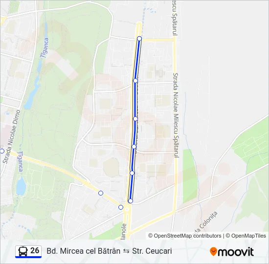 26 Trolleybus Line Map
