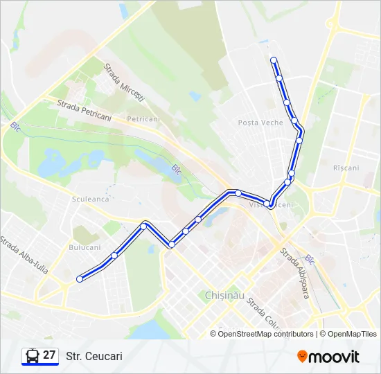 27 Trolleybus Line Map