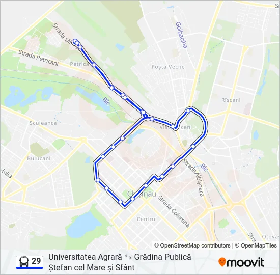 29 Trolleybus Line Map