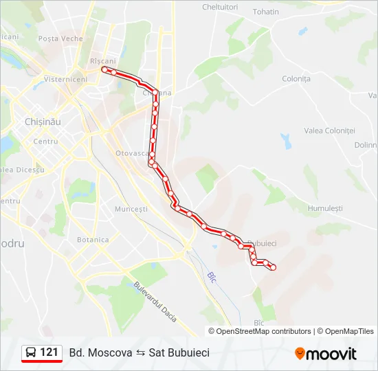 121 Bus Line Map