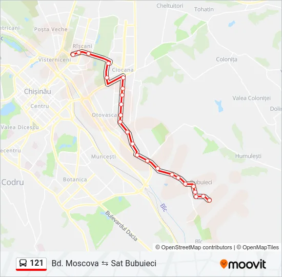 121 Bus Line Map