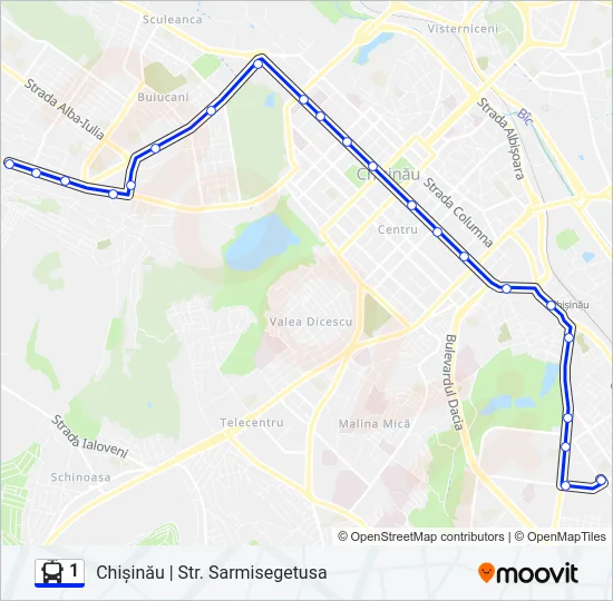 1 Trolleybus Line Map