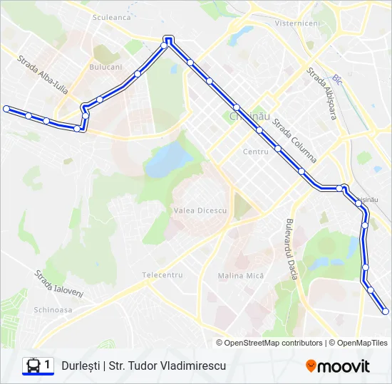 1 Trolleybus Line Map