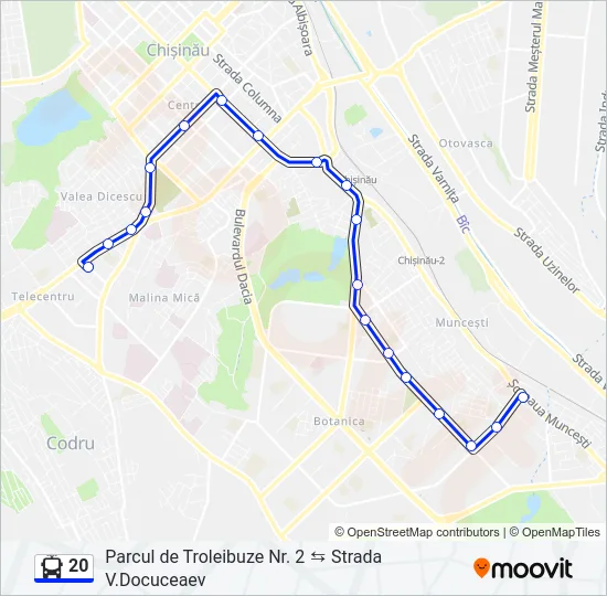 20 Trolleybus Line Map