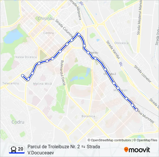 20 Trolleybus Line Map