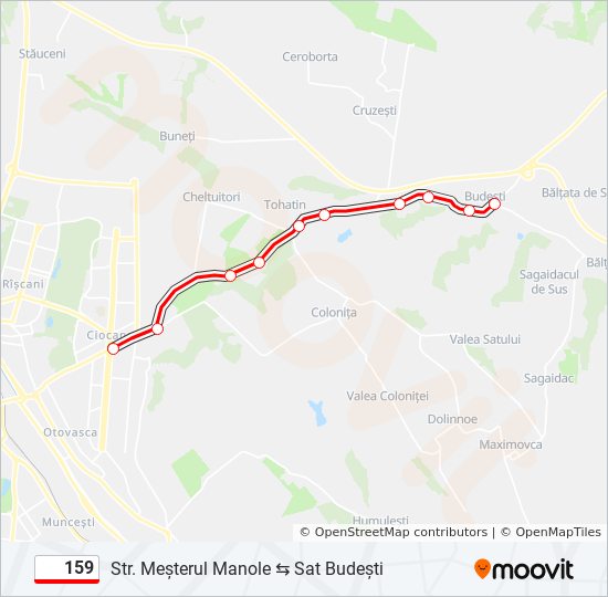 Расписания остановок 159 маршрута