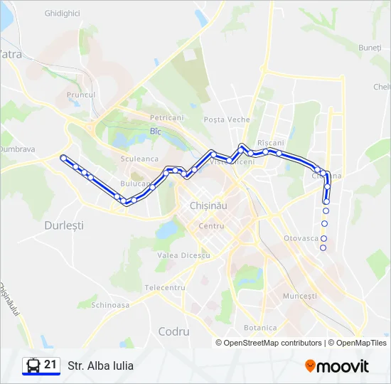 21 Trolleybus Line Map