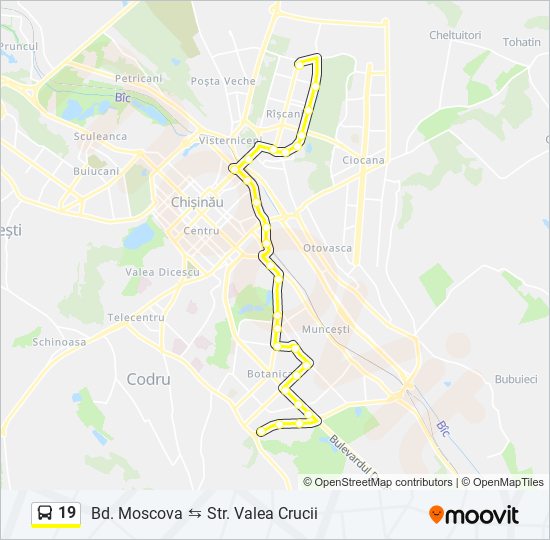 19 bus Line Map