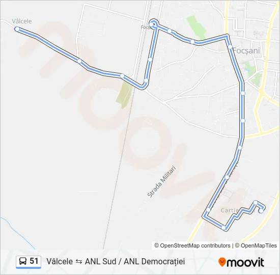Hartă linie autobuz 51