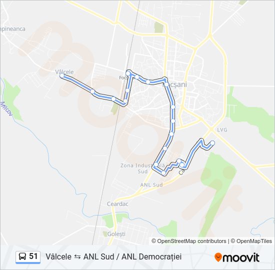 51 Bus Line Map