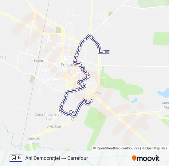 6 Bus Line Map