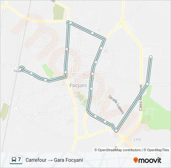 Hartă linie autobuz 7