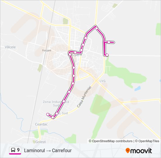 9 Bus Line Map