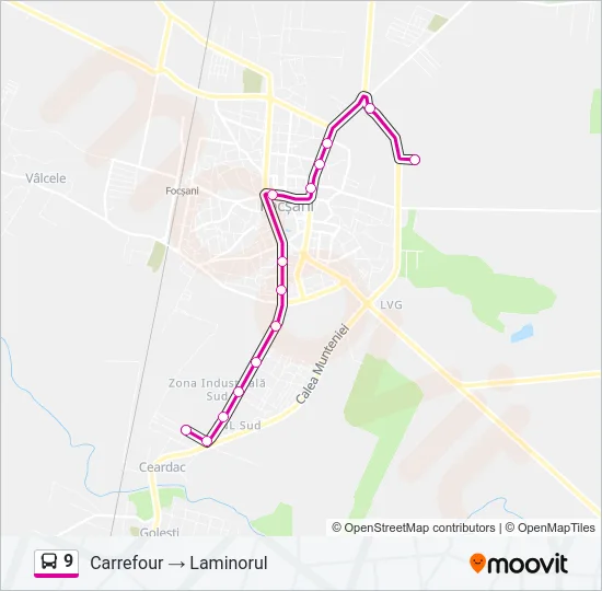 9 Bus Line Map