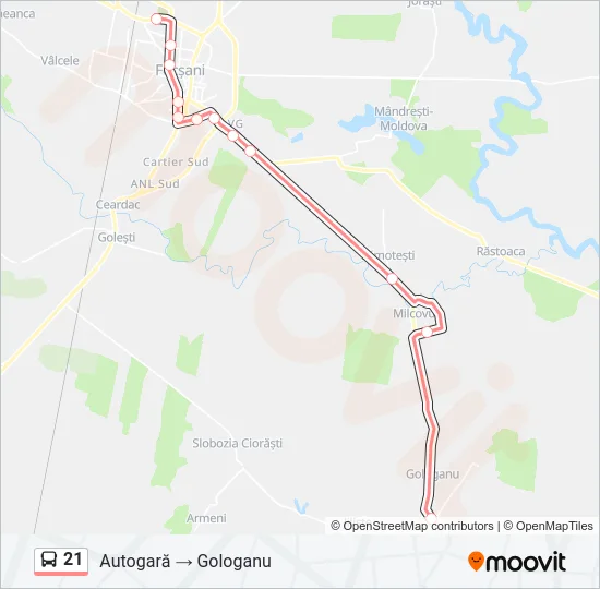 21 Bus Line Map