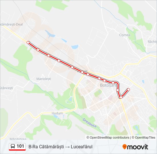 101 bus Line Map