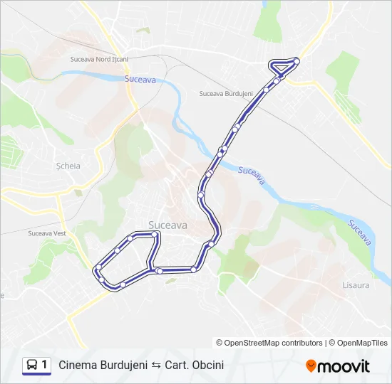 1 Bus Line Map
